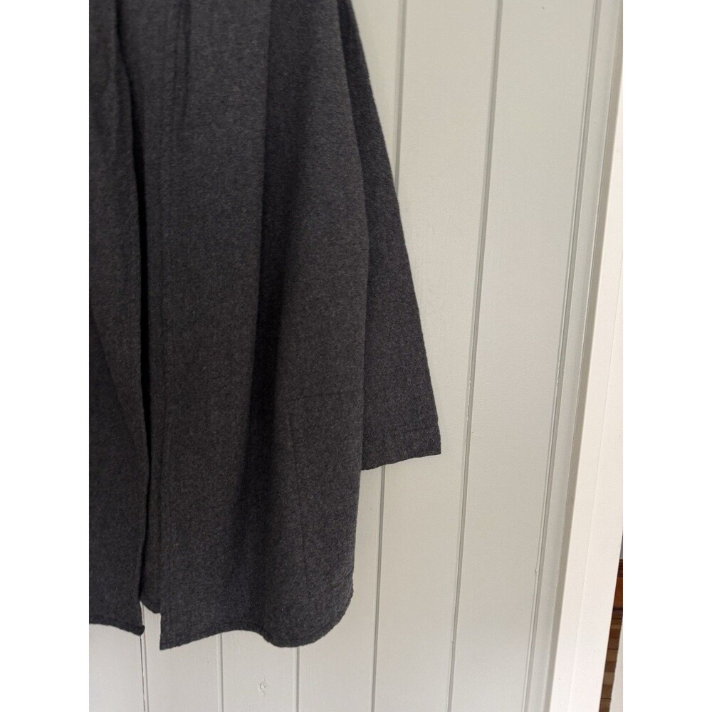 Hackwith Design House Hooded Coat L Large Gray Open Front Wool - Picture 2 of 6